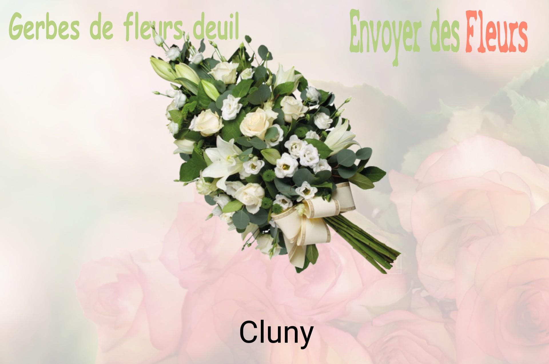 Gerbe de fleurs de deuil livrée à Cluny